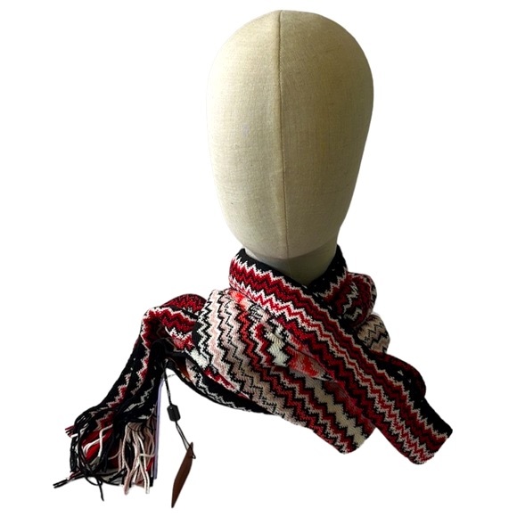 Missoni Multicolor Zig-Zag Fringed Long Wool Scarf - Picture 4 of 16